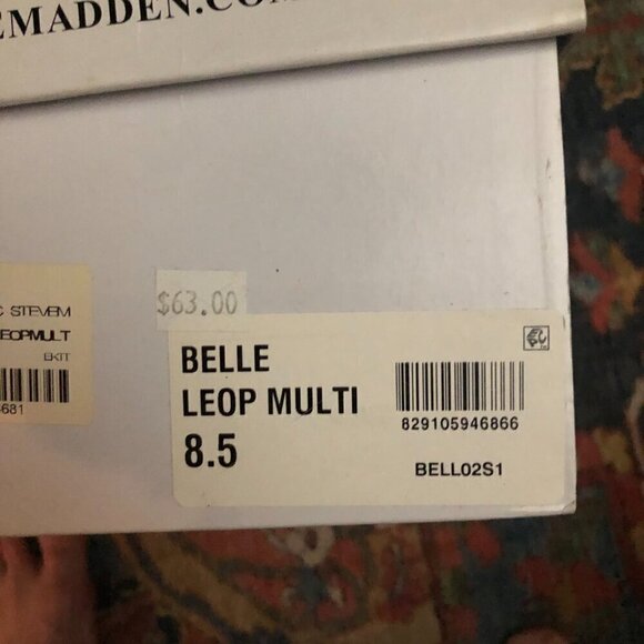 Steve Madden Leopard/Studded Detailed "Belle" Sneakers Size 8.5 NWT - Picture 6 of 13